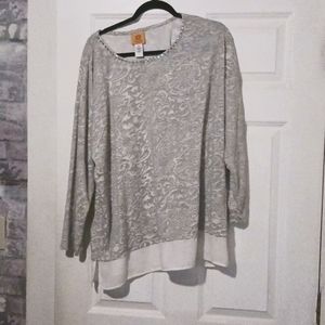 🌼🌷Ruby rd blouse top Grey and white🌼🌷